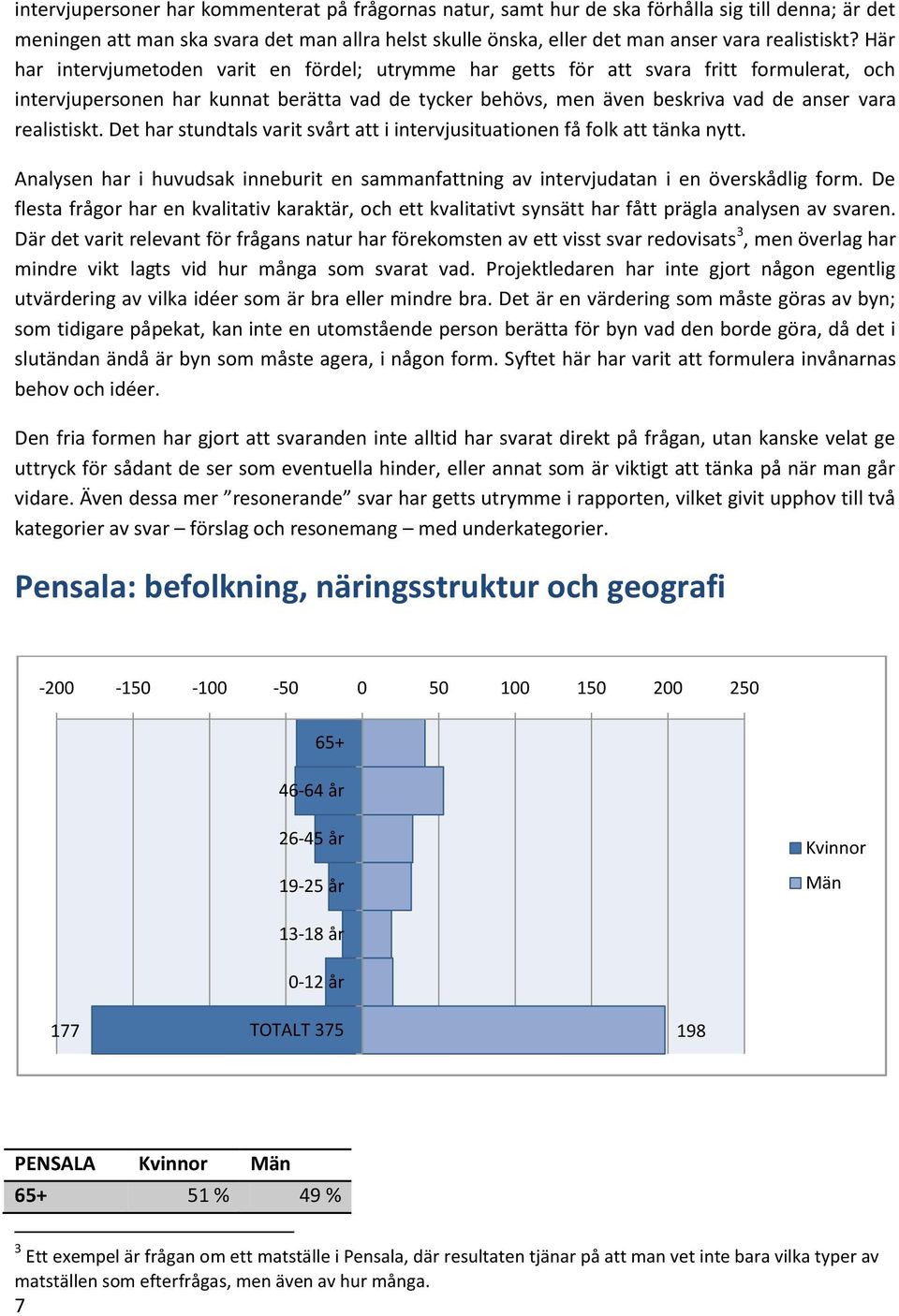 realistiskt. Det har stundtals varit svårt att i intervjusituationen få folk att tänka nytt. Analysen har i huvudsak inneburit en sammanfattning av intervjudatan i en överskådlig form.