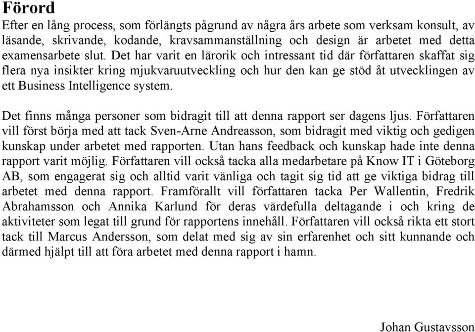 Det finns många personer som bidragit till att denna rapport ser dagens ljus.