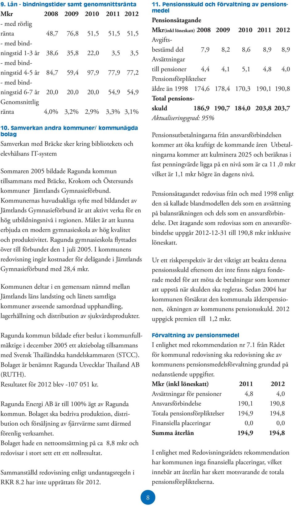 Samverkan andra kommuner/ kommunägda bolag Samverkan med Bräcke sker kring bibliotekets och elevhälsans IT-system Sommaren 2005 bildade Ragunda kommun tillsammans med Bräcke, Krokom och Östersunds