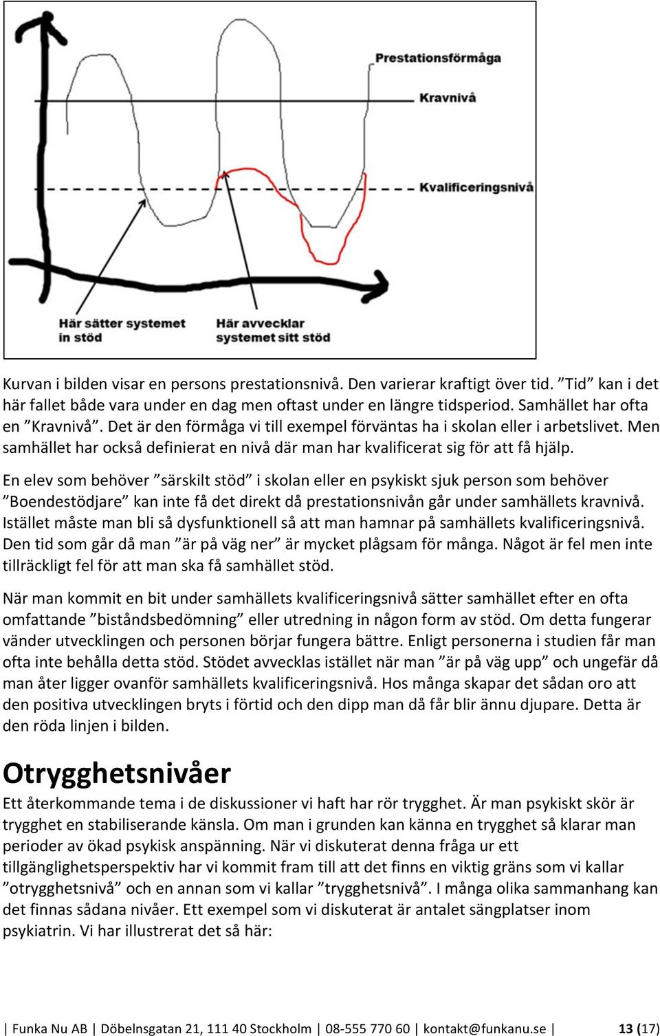 En elev som behöver särskilt stöd i skolan eller en psykiskt sjuk person som behöver Boendestödjare kan inte få det direkt då prestationsnivån går under samhällets kravnivå.