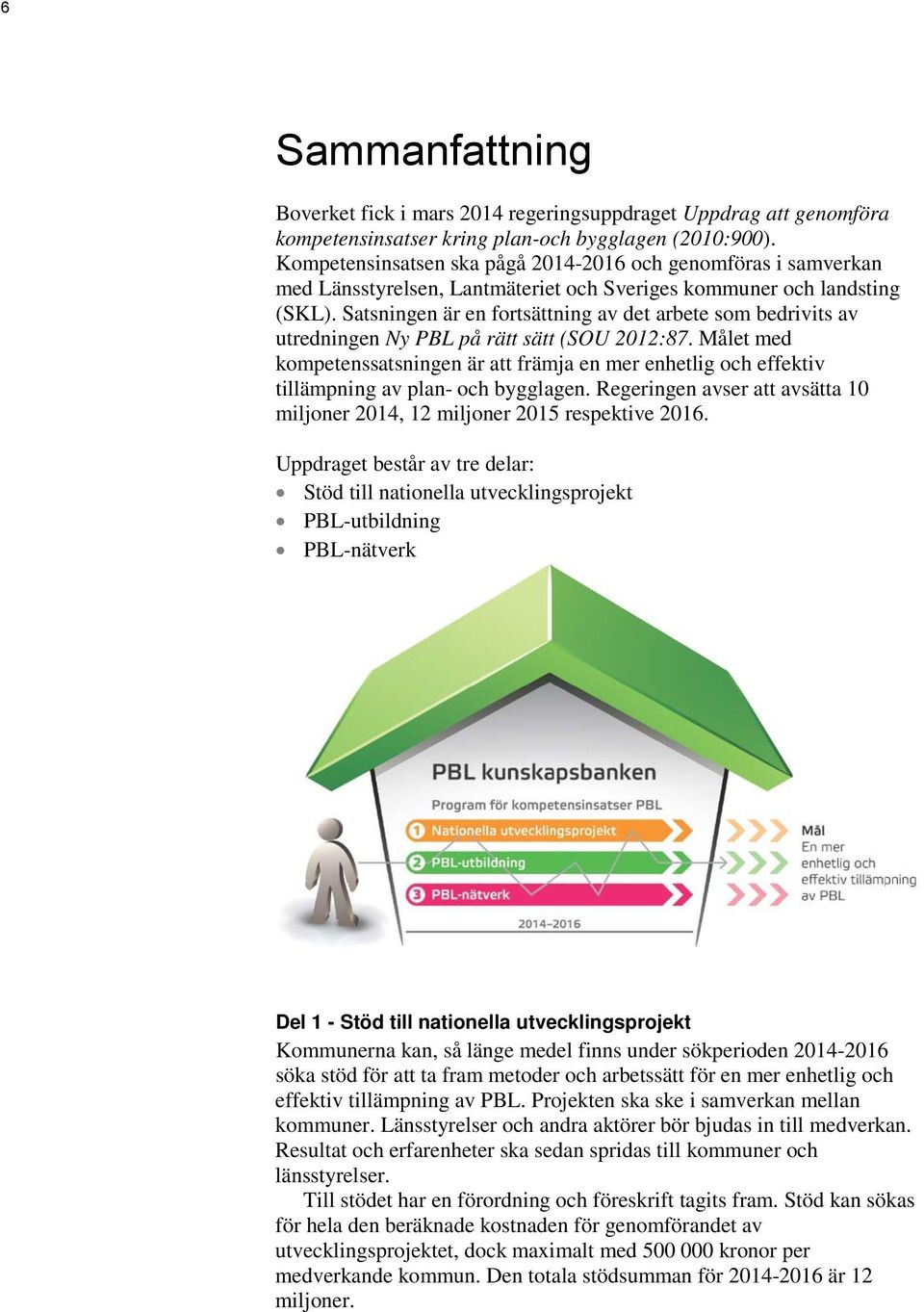 Satsningen är en fortsättning av det arbete som bedrivits av utredningen Ny PBL på rätt sätt (SOU 2012:87.