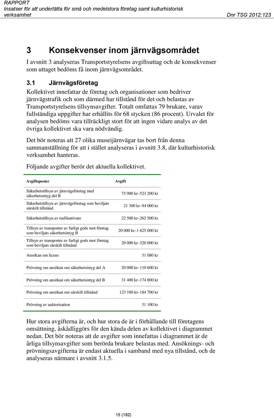 1 Järnvägsföretag Kollektivet innefattar de företag och organisationer som bedriver järnvägstrafik och som därmed har tillstånd för det och belastas av Transportstyrelsens tillsynsavgifter.