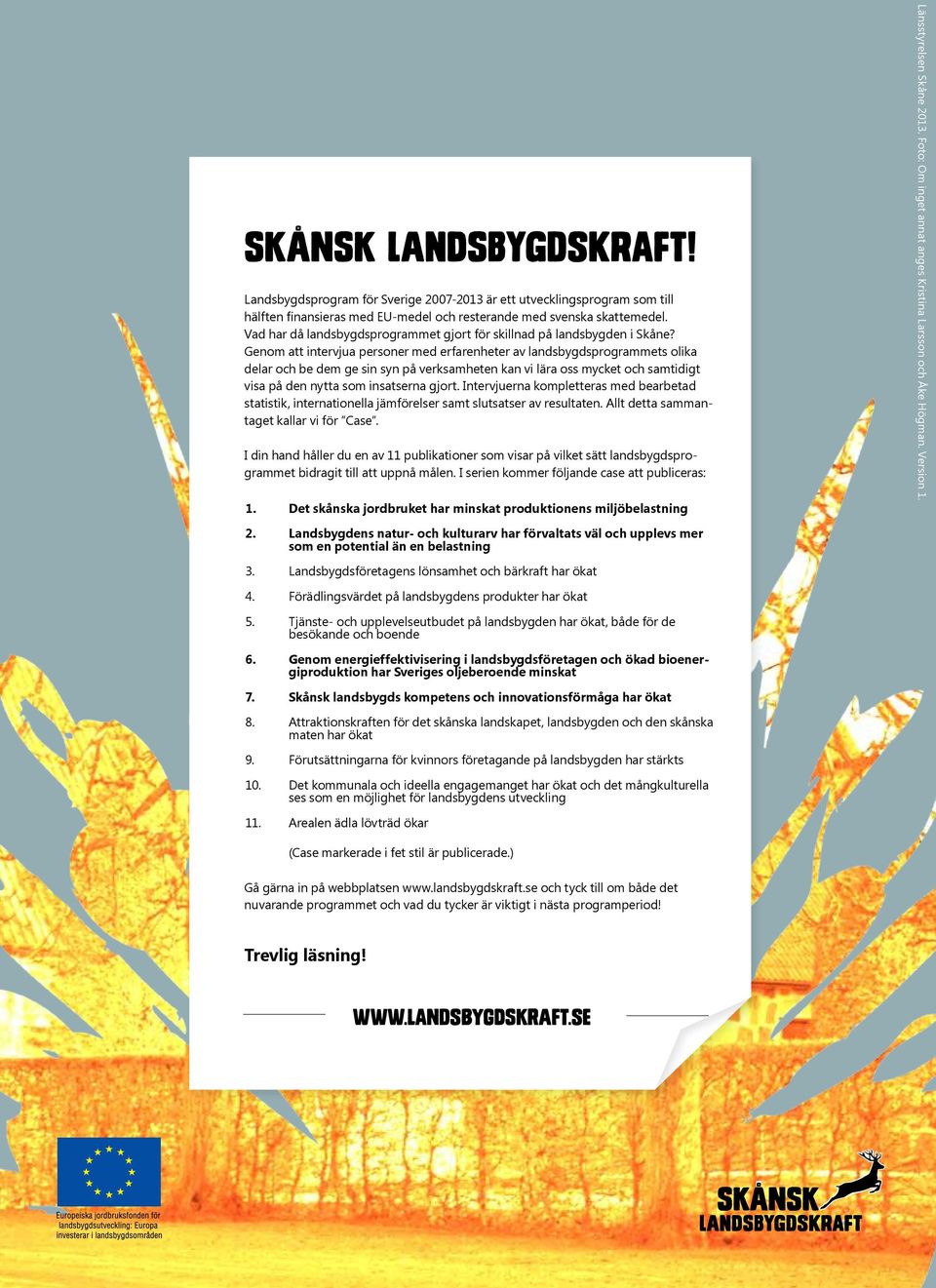 Genom att intervjua personer med erfarenheter av landsbygdsprogrammets olika delar och be dem ge sin syn på verksamheten kan vi lära oss mycket och samtidigt visa på den nytta som insatserna gjort.