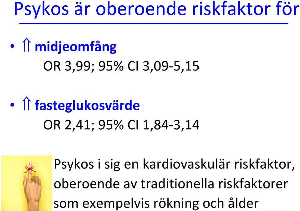 3,14 Psykos i sig en kardiovaskulär riskfaktor, oberoende