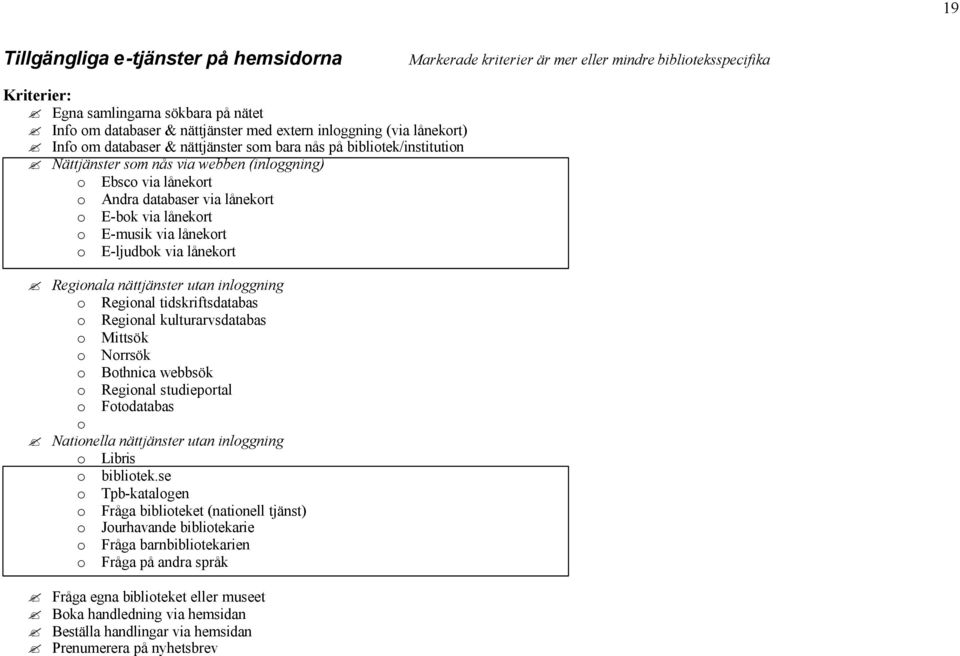 lånekort o E-musik via lånekort o E-ljudbok via lånekort Regionala nättjänster utan inloggning o Regional tidskriftsdatabas o Regional kulturarvsdatabas o Mittsök o Norrsök o Bothnica webbsök o