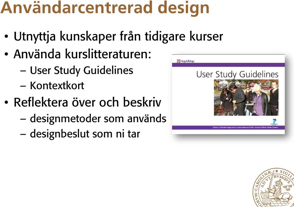 Study Guidelines Kontextkort Reflektera över och