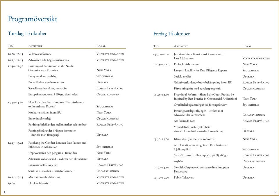 30 How Can the Courts Improve Their Assistance to the Arbitral Process? Konkurrensrätten inom EU En ny insolvenslag?