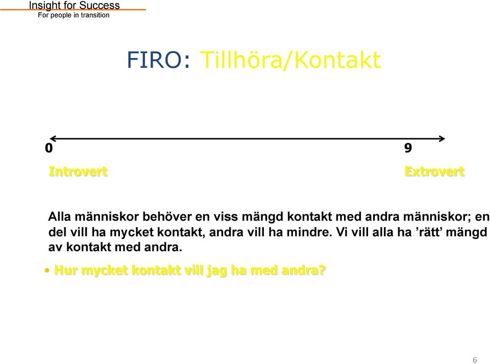 ha mycket kontakt, andra vill ha mindre.