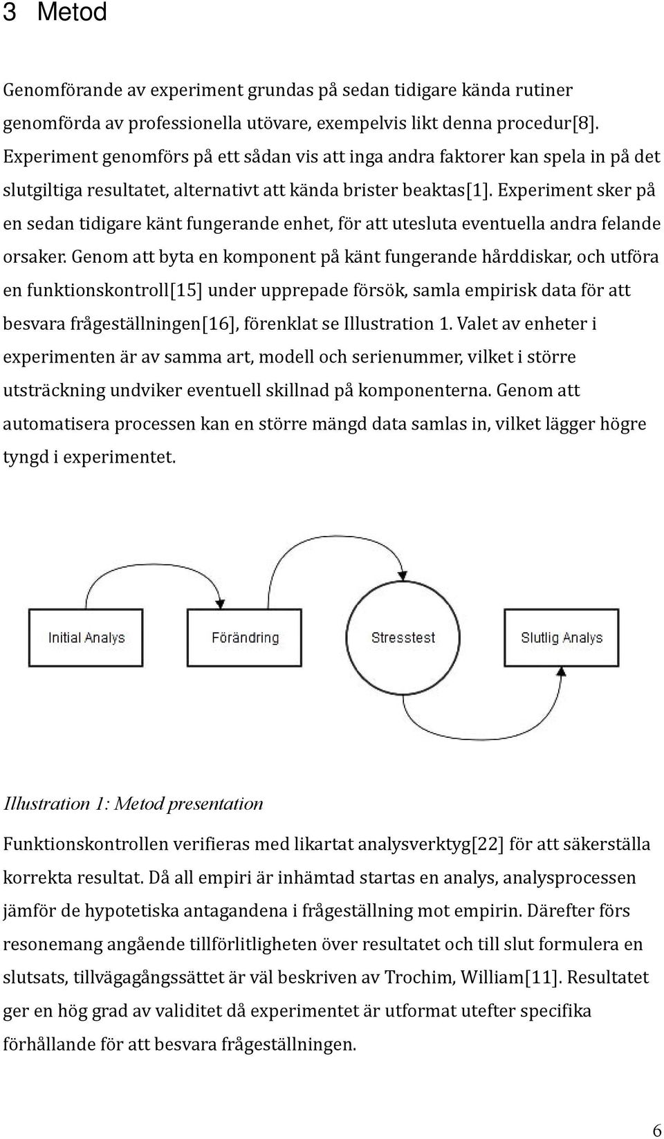 Experiment sker på en sedan tidigare känt fungerande enhet, för att utesluta eventuella andra felande orsaker.