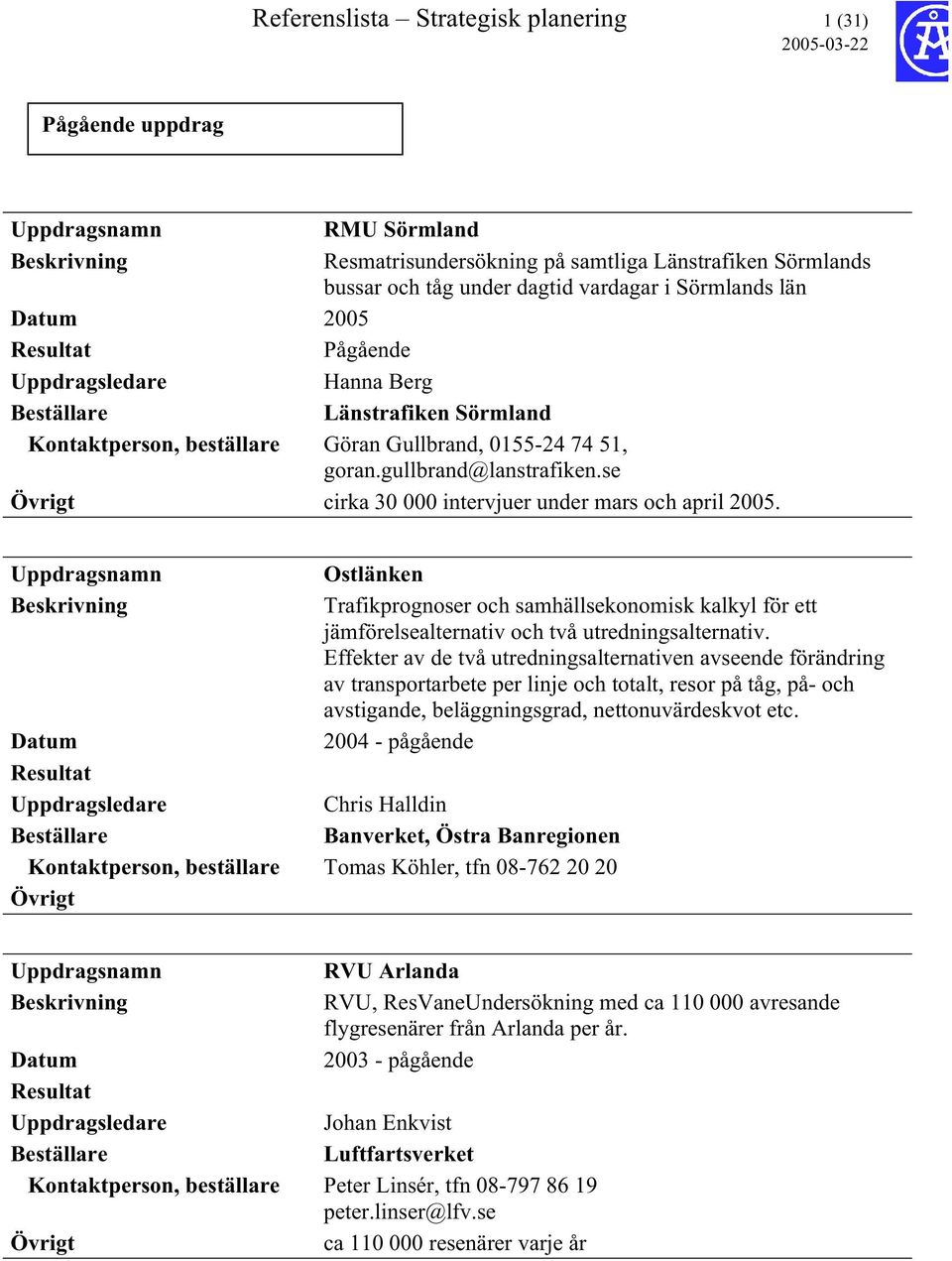 Ostlänken Trafikprognoser och samhällsekonomisk kalkyl för ett jämförelsealternativ och två utredningsalternativ.