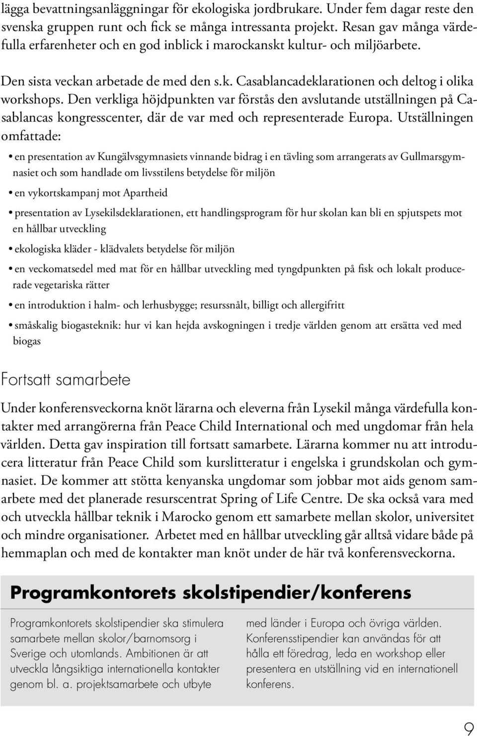 Den verkliga höjdpunkten var förstås den avslutande utställningen på Casablancas kongresscenter, där de var med och representerade Europa.