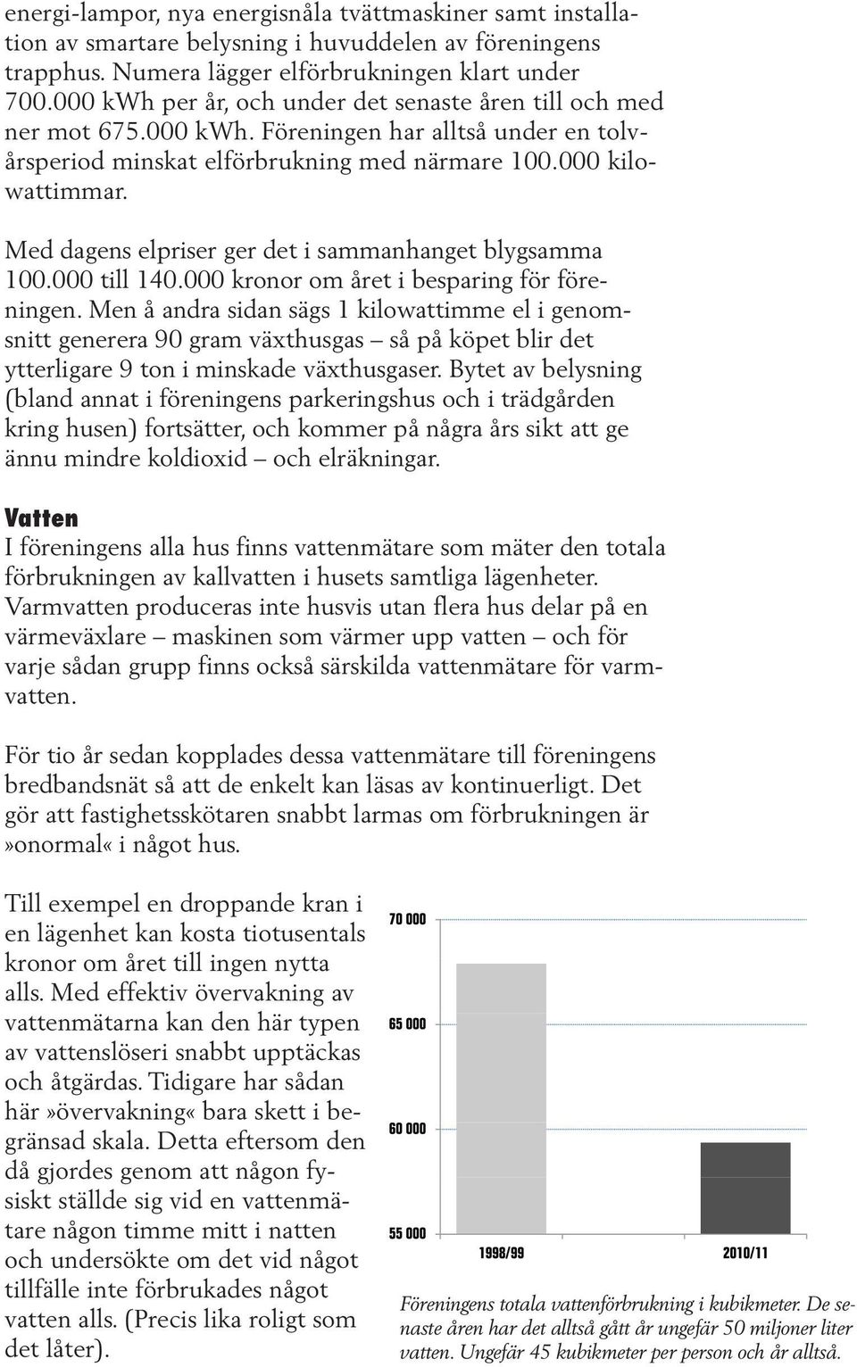 Med dagens elpriser ger det i sammanhanget blygsamma 100.000 till 140.000 kronor om året i besparing för före - ningen.