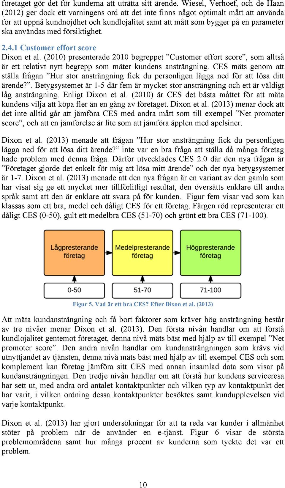 ska användas med försiktighet. 2.4.1 Customer effort score Dixon et al.