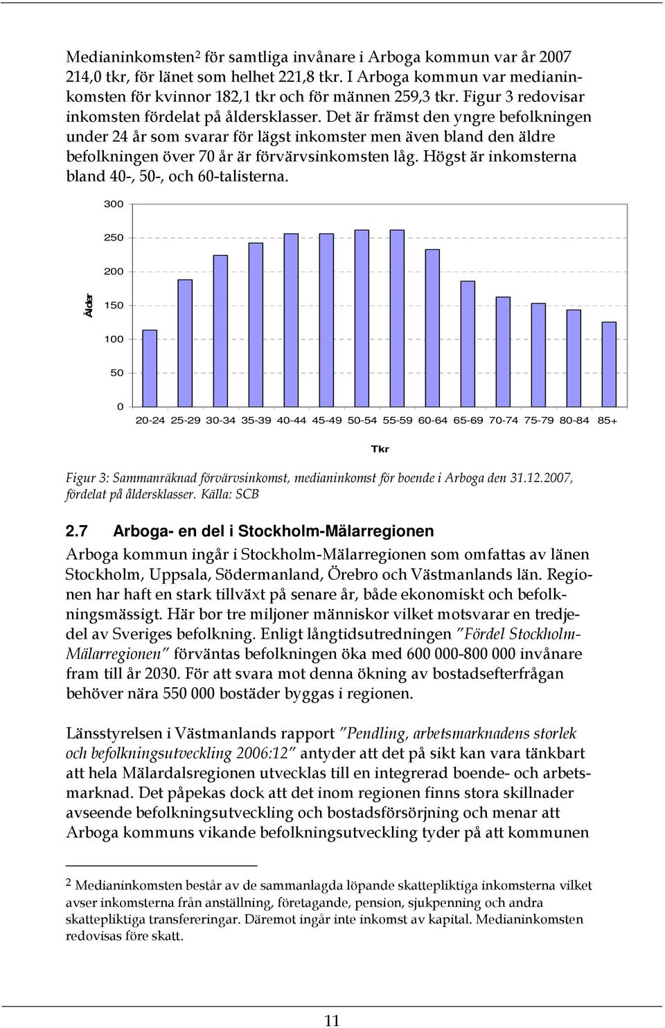 Det är främst den yngre befolkningen under 24 år som svarar för lägst inkomster men även bland den äldre befolkningen över 70 år är förvärvsinkomsten låg.