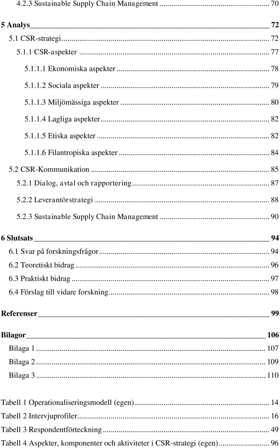 .. 88 5.2.3 Sustainable Supply Chain Management... 90 6 Slutsats 94 6.1 Svar på forskningsfrågor... 94 6.2 Teoretiskt bidrag... 96 6.3 Praktiskt bidrag... 97 6.4 Förslag till vidare forskning.