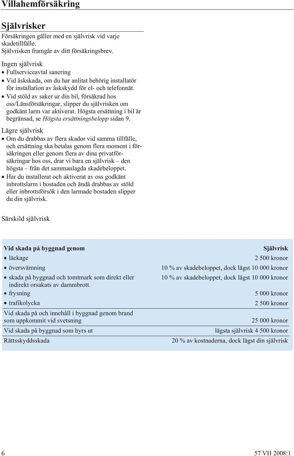 Vid stöld av saker ur din bil, försäkrad hos oss/länsförsäkringar, slipper du självrisken om godkänt larm var aktiverat. Högsta ersättning i bil är begränsad, se Högsta ersättningsbelopp sidan 9.