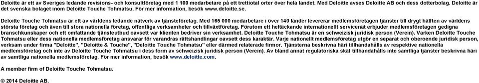 Med 165 000 medarbetare i över 140 länder levererar medlemsföretagen tjänster till drygt hälften av världens största företag och även till stora nationella företag, offentliga verksamheter och