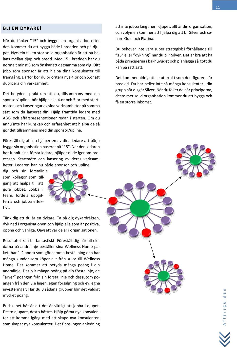 Ditt jobb som sponsor är att hjälpa dina konsulenter till framgång. Därför bör du prioritera nya 4.or och 5.or att duplicera din verksamhet.