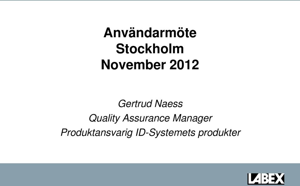 Quality Assurance Manager