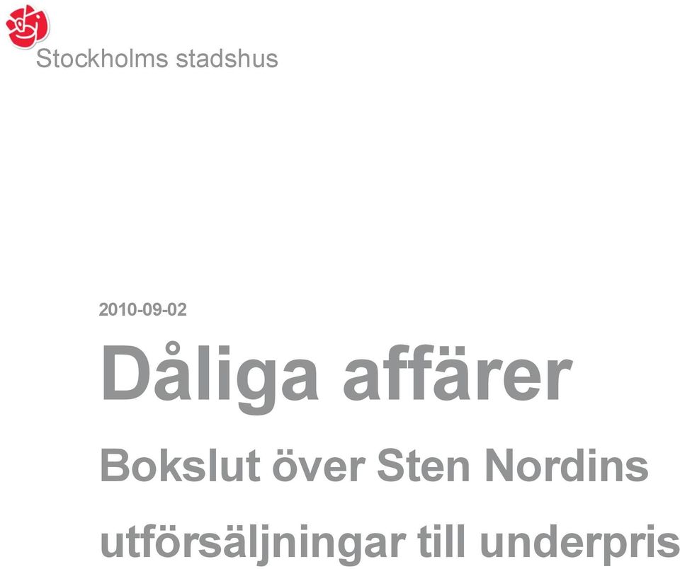 Bokslut över Sten Nordins