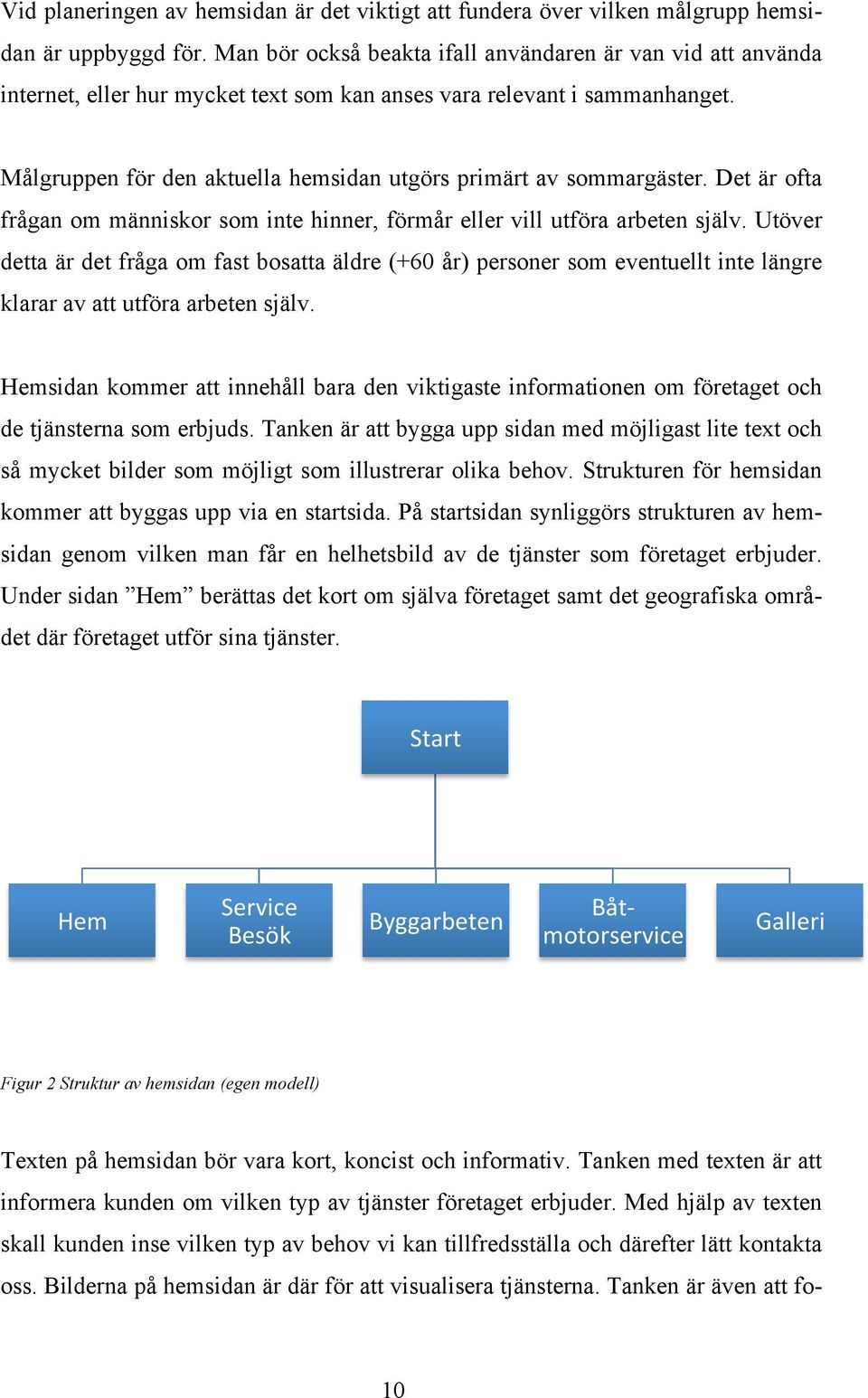 Målgruppen för den aktuella hemsidan utgörs primärt av sommargäster. Det är ofta frågan om människor som inte hinner, förmår eller vill utföra arbeten själv.