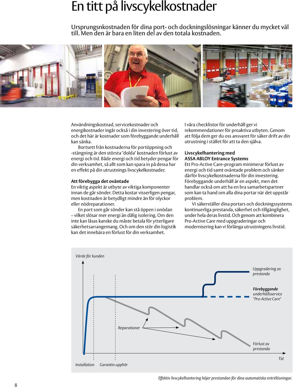 Bortsett från kostnaderna för portöppning och -stängning är den största "dolda" kostnaden förlust av energi och tid.