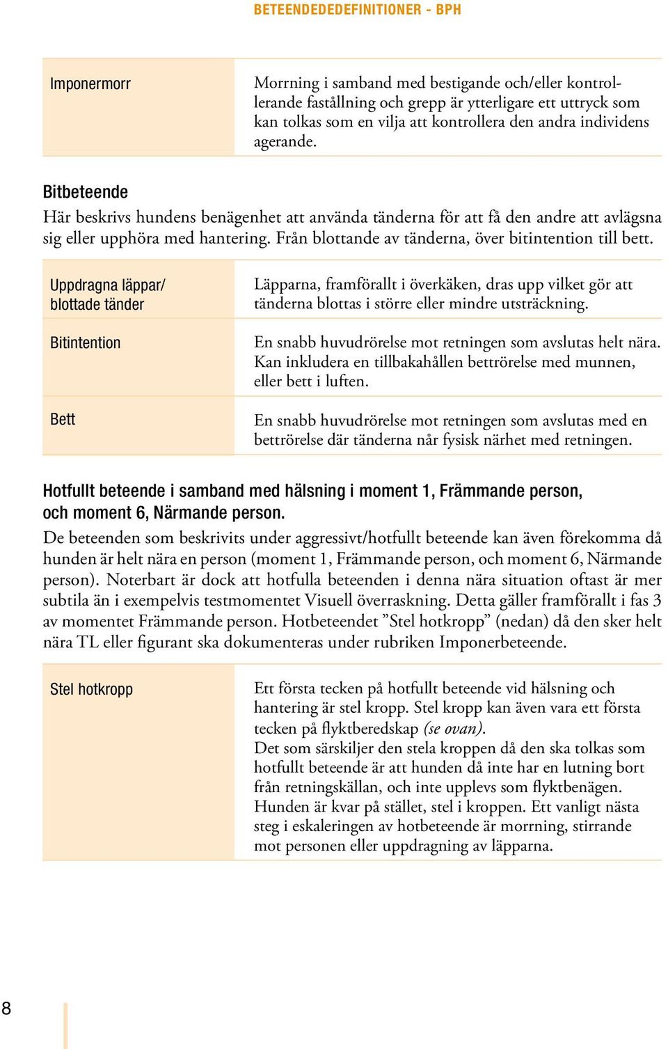 Uppdragna läppar/ blottade tänder Bitintention Bett Läpparna, framförallt i överkäken, dras upp vilket gör att tänderna blottas i större eller mindre utsträckning.