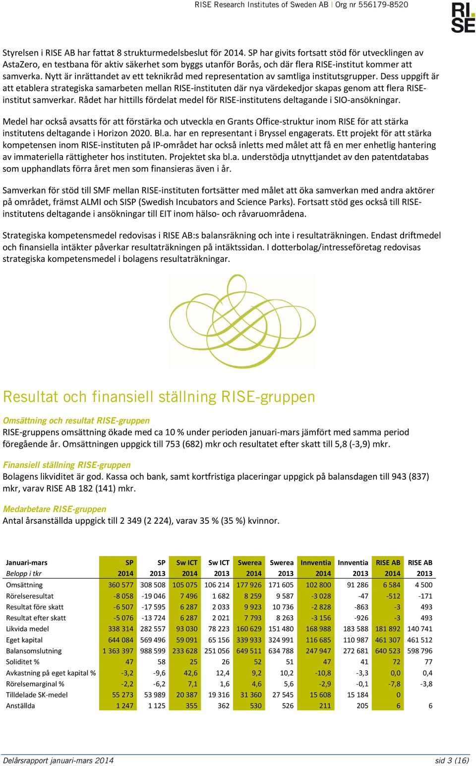 Nytt är inrättandet av ett teknikråd med representation av samtliga institutsgrupper.