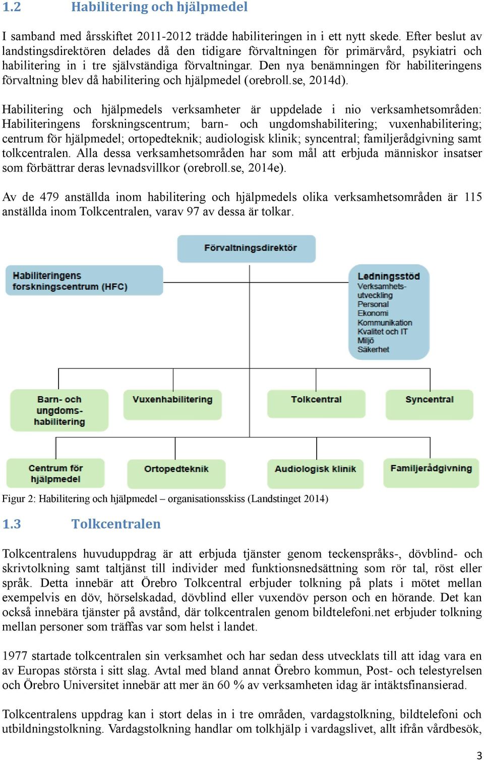 Den nya benämningen för habiliteringens förvaltning blev då habilitering och hjälpmedel (orebroll.se, 2014d).