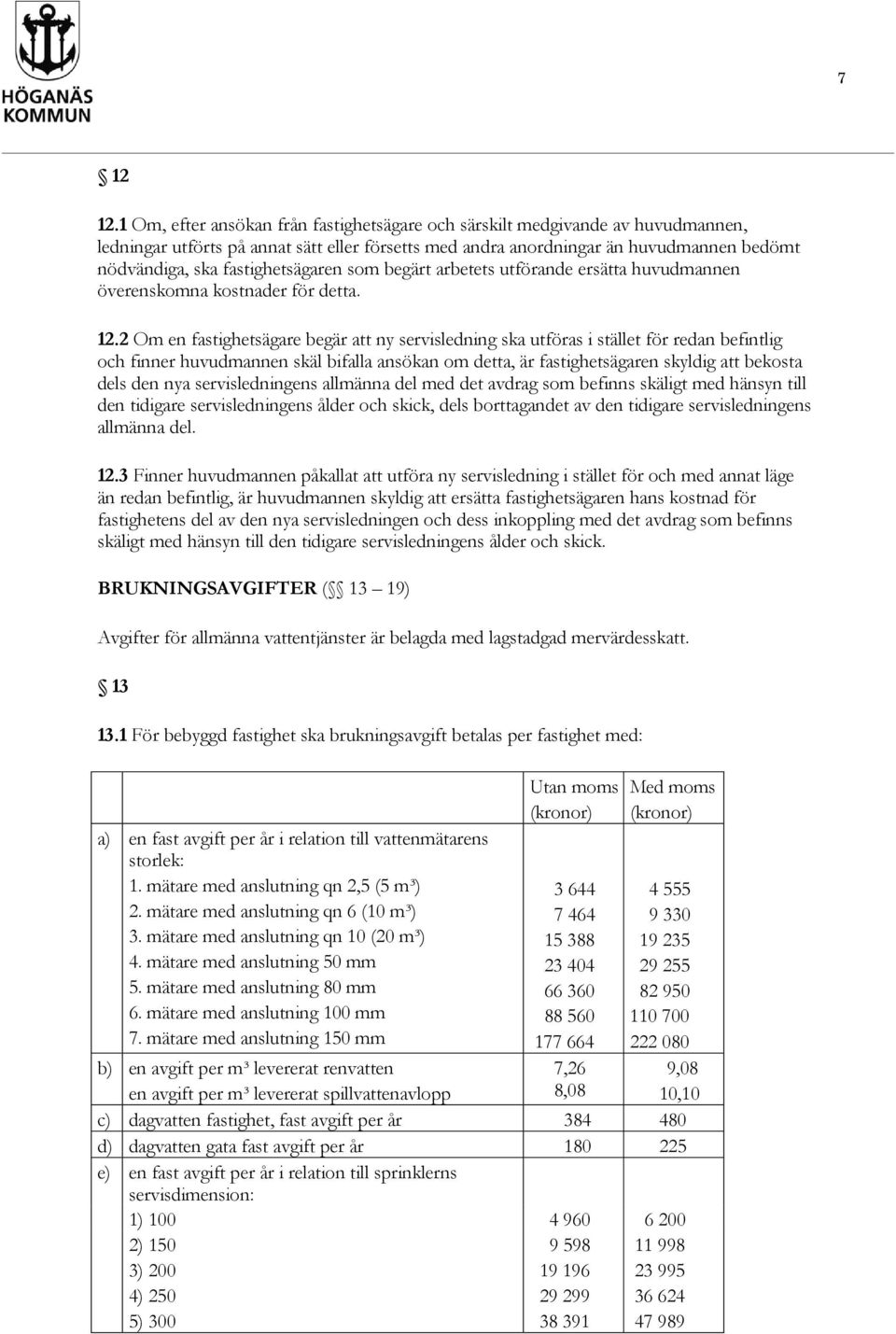 fastighetsägaren som begärt arbetets utförande ersätta huvudmannen överenskomna kostnader för detta. 12.