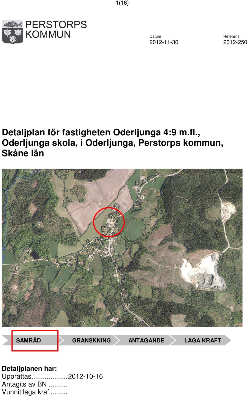 , Oderljunga skola, i Oderljunga, Perstorps kommun, Skåne län