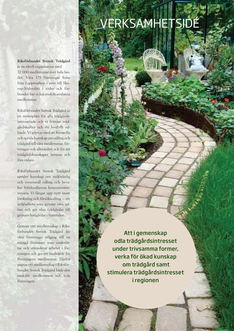 Riksförbundet Svensk Trädgård är en mötesplats för alla trädgårdsintresserade och vi främjar trädgårdskultur och ett lustfyllt odlande.