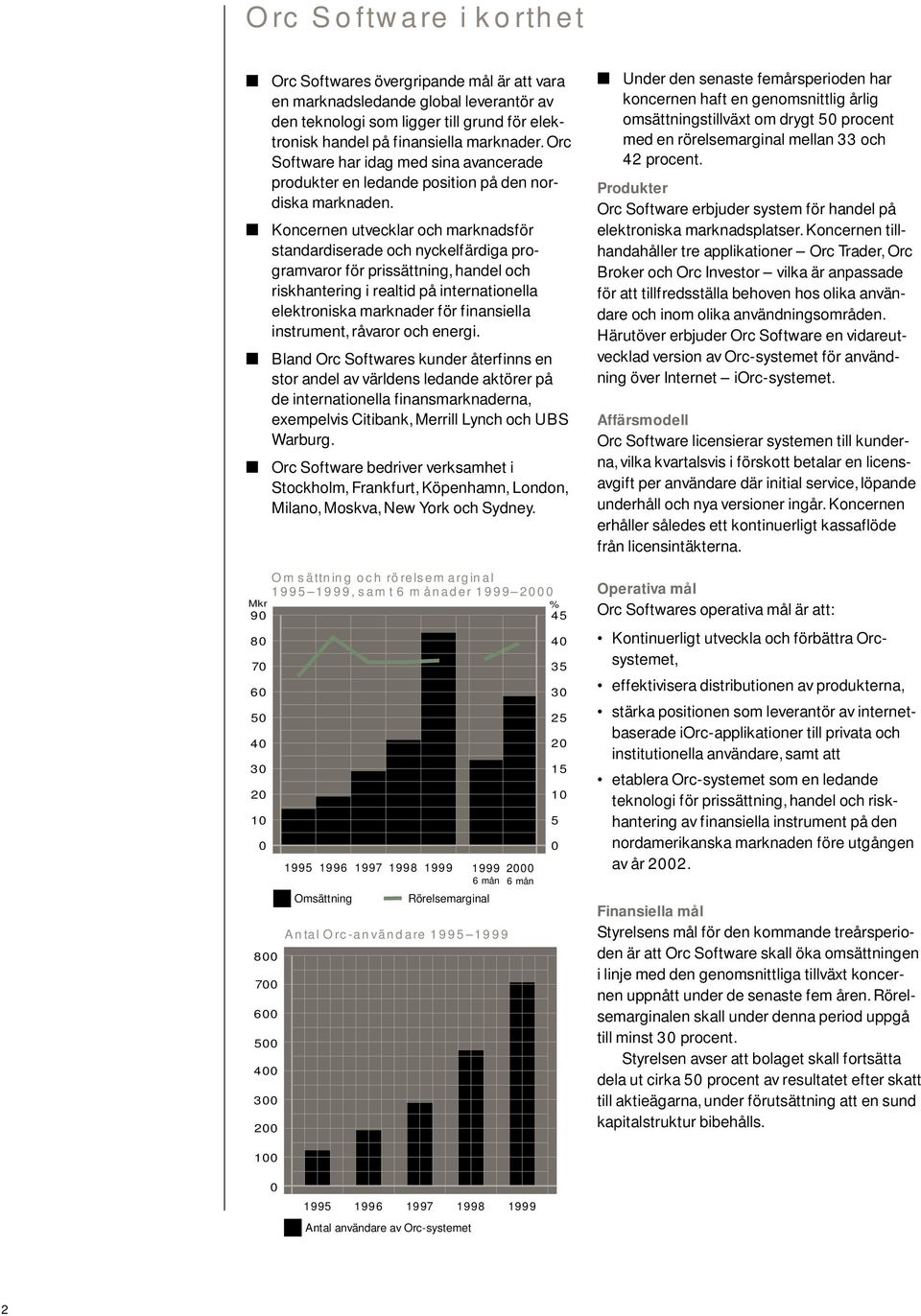 Koncernen utvecklar och marknadsför standardiserade och nyckelfärdiga programvaror för prissättning, handel och riskhantering i realtid på internationella elektroniska marknader för finansiella