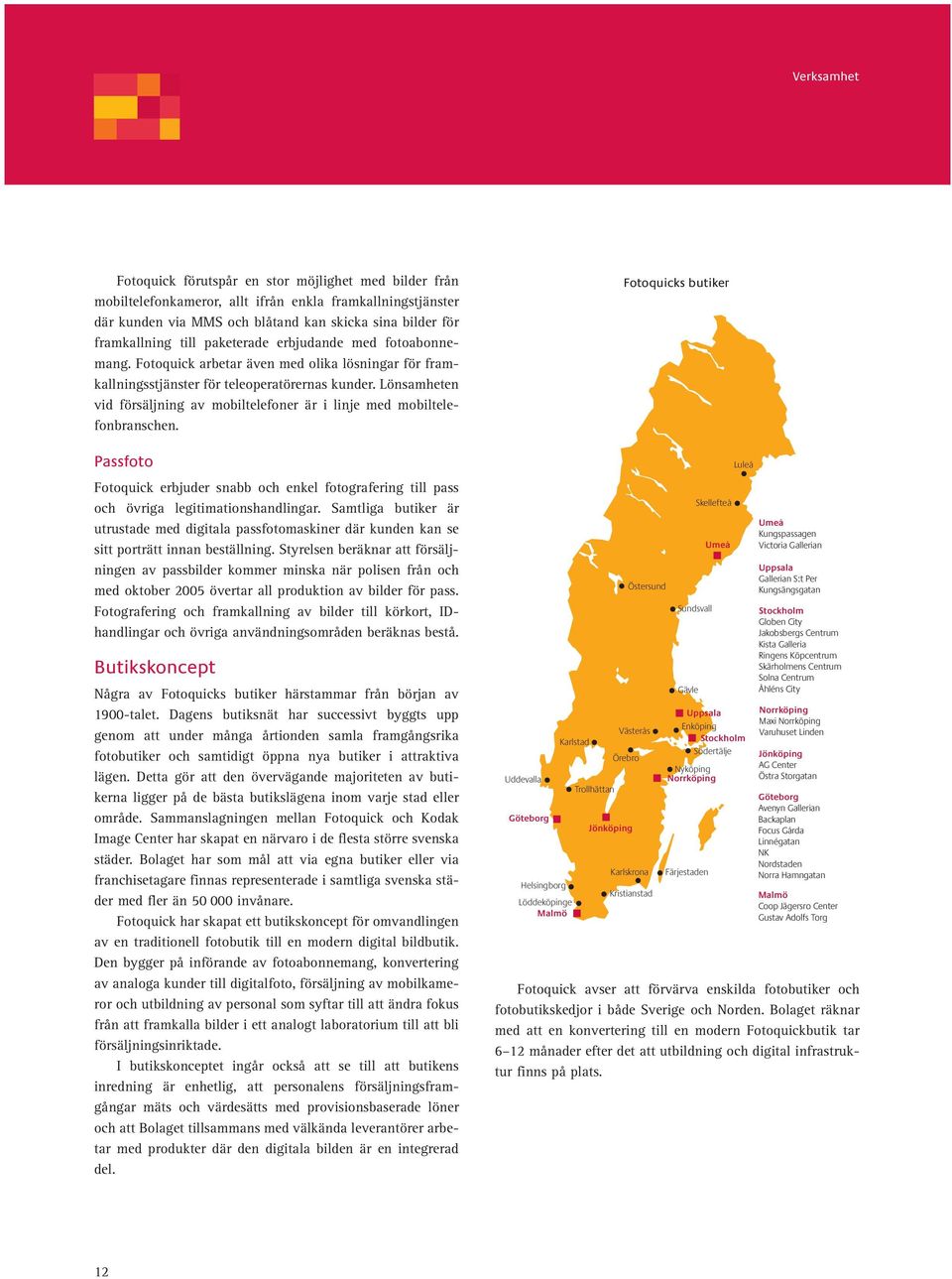 Lönsamheten vid försäljning av mobiltelefoner är i linje med mobiltelefonbranschen. Passfoto Fotoquick erbjuder snabb och enkel fotografering till pass och övriga legitimationshandlingar.