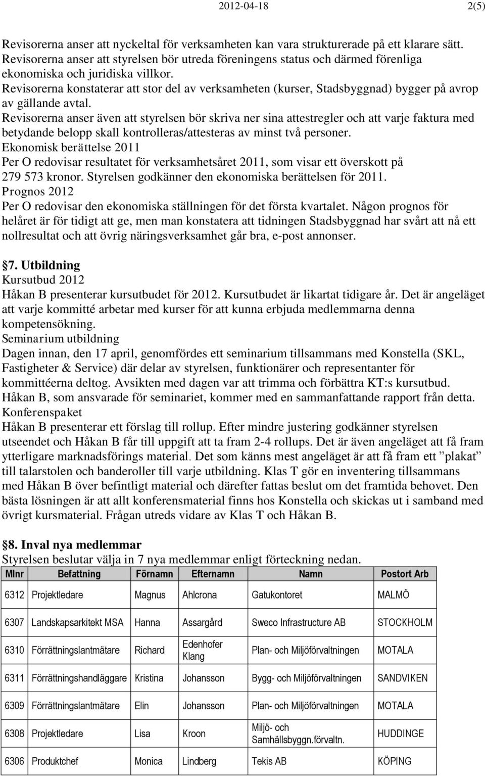 Revisorerna konstaterar att stor del av verksamheten (kurser, Stadsbyggnad) bygger på avrop av gällande avtal.