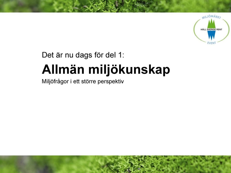 miljökunskap