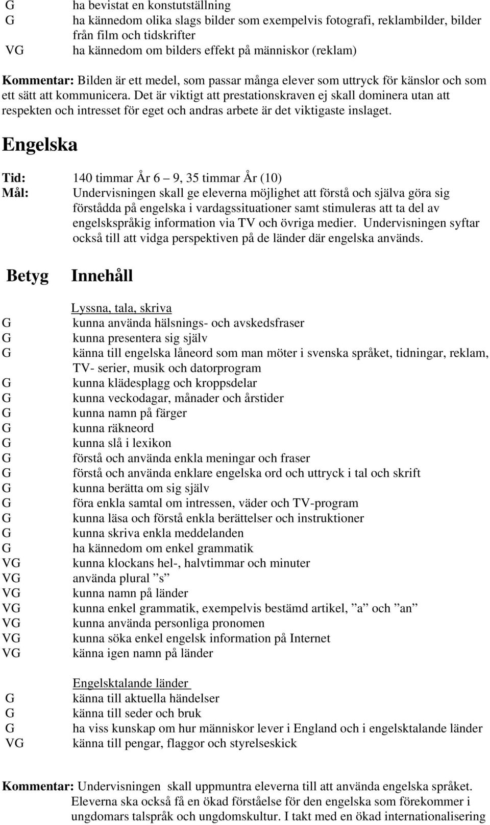 Det är viktigt att prestationskraven ej skall dominera utan att respekten och intresset för eget och andras arbete är det viktigaste inslaget.