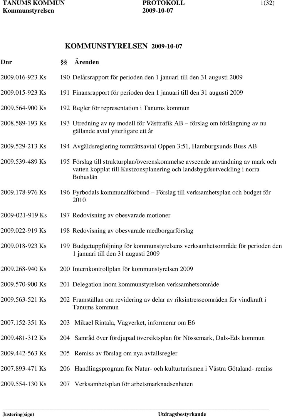 589-193 Ks 193 Utredning av ny modell för Västtrafik AB förslag om förlängning av nu gällande avtal ytterligare ett år 2009.