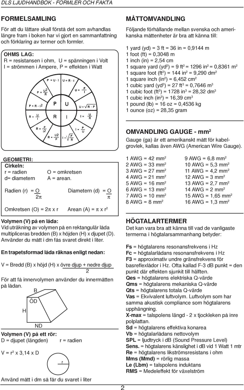 1 yard (yd) = 3 ft = 36 in = 0,9144 m 1 foot (ft) = 0,3048 m 1 inch (in) = 2,54 cm 1 square yard (yd 2 ) = 9 ft 2 = 96 in 2 = 0,8361 m 2 1 square foot (ft 2 ) = 144 in 2 = 9,290 dm 2 1 square inch