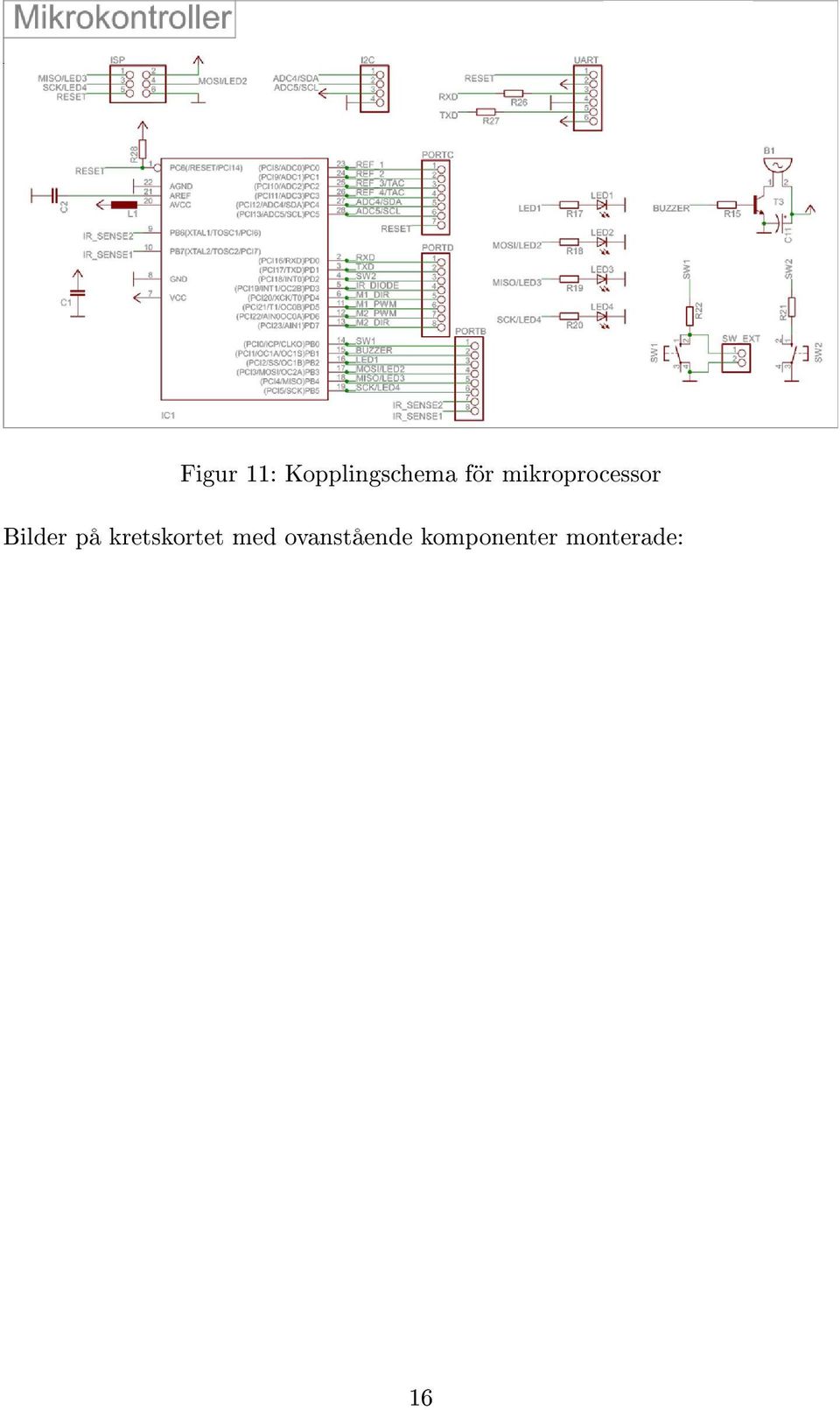 på kretskortet med