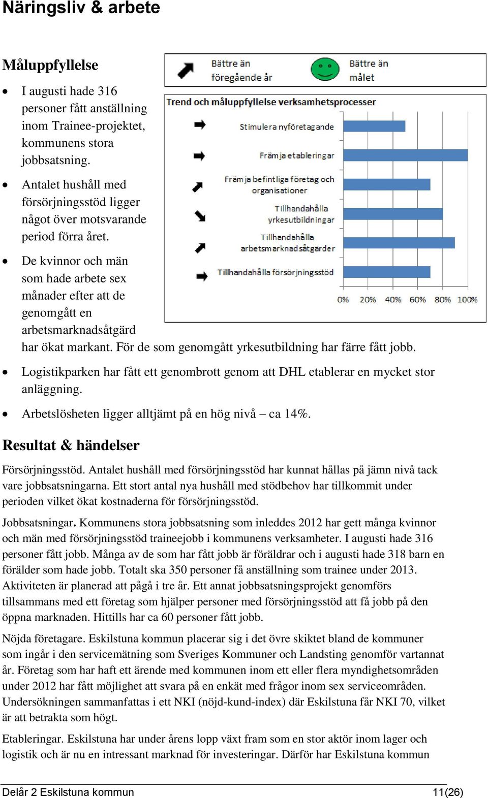 För de som genomgått yrkesutbildning har färre fått jobb. Logistikparken har fått ett genombrott genom att DHL etablerar en mycket stor anläggning.