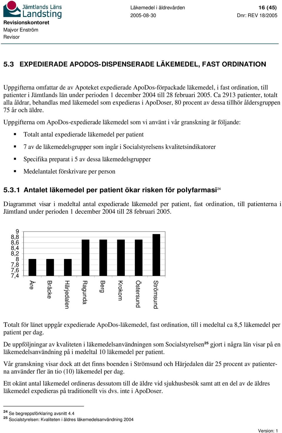 perioden 1 december 2004 till 28 februari 2005. Ca 2913 patienter, totalt alla åldrar, behandlas med läkemedel som expedieras i ApoDoser, 80 procent av dessa tillhör åldersgruppen 75 år och äldre.