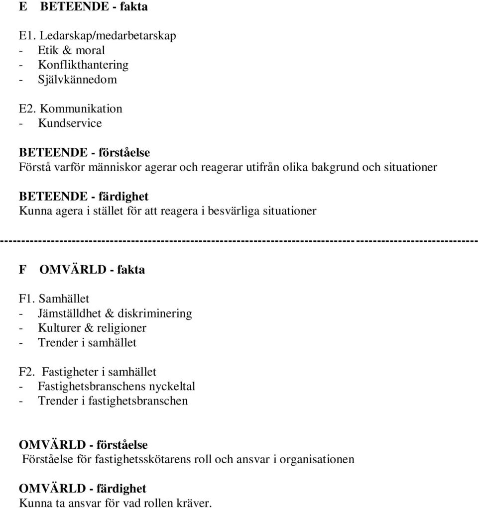 stället för att reagera i besvärliga situationer ---- F OMVÄRLD - fakta F1. Samhället - Jämställdhet & diskriminering - Kulturer & religioner - Trender i samhället F2.