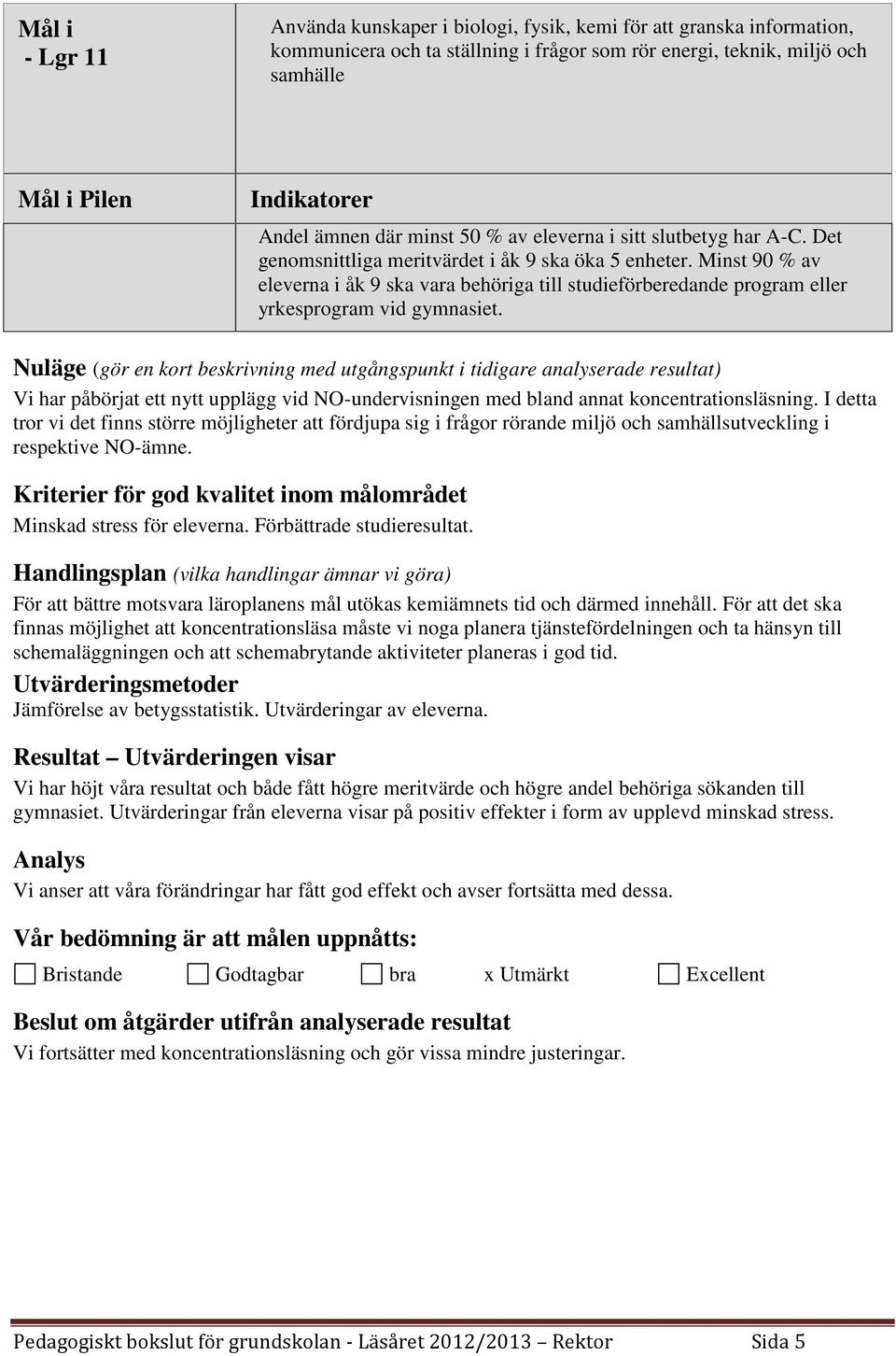 Minst 90 % av eleverna i åk 9 ska vara behöriga till studieförberedande program eller yrkesprogram vid gymnasiet.