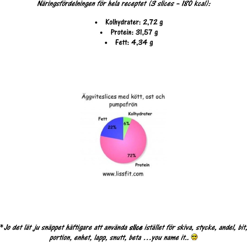 ju snäppet häftigare att använda slice istället för skiva,