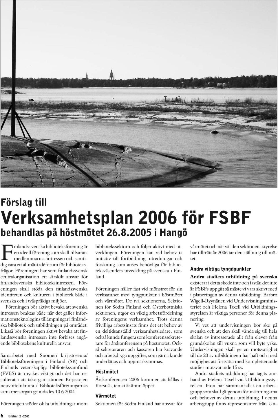 Föreningen har som finlandssvensk centralorganisation ett särskilt ansvar för finlandssvenska biblioteksintressen.