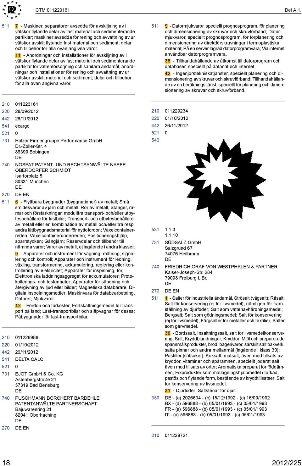 avskilt flytande fast material och sediment; delar och tillbehör för alla ovan angivna varor.