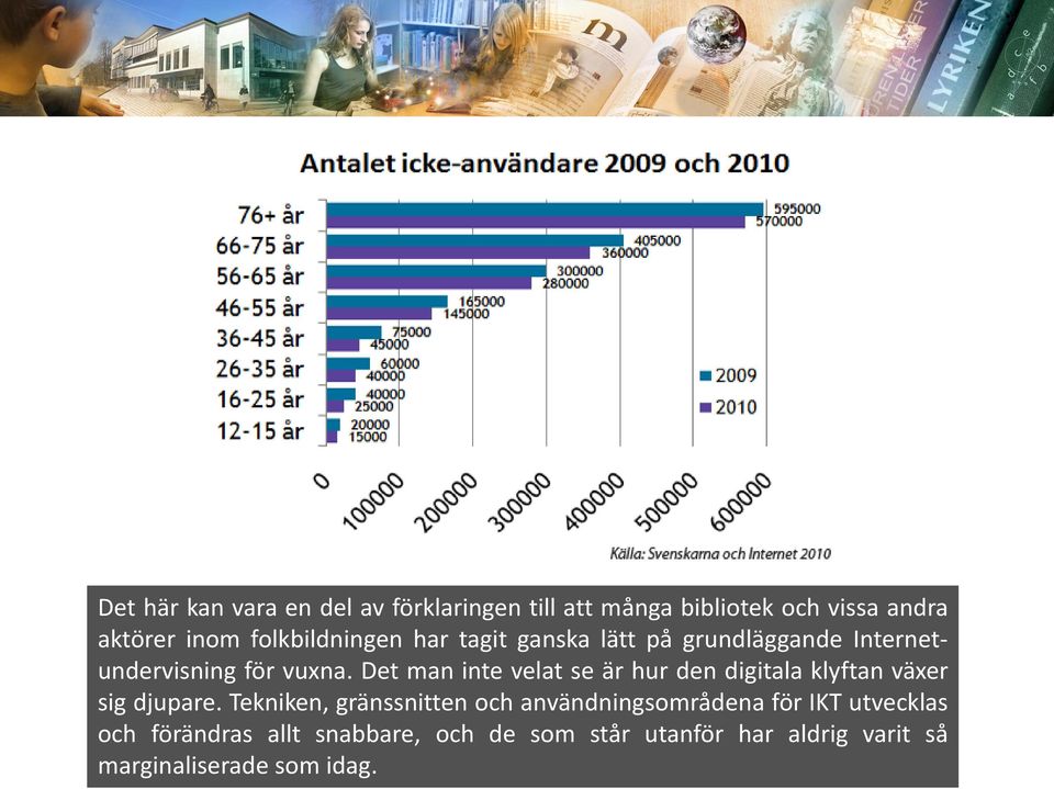 Det man inte velat se är hur den digitala klyftan växer sig djupare.