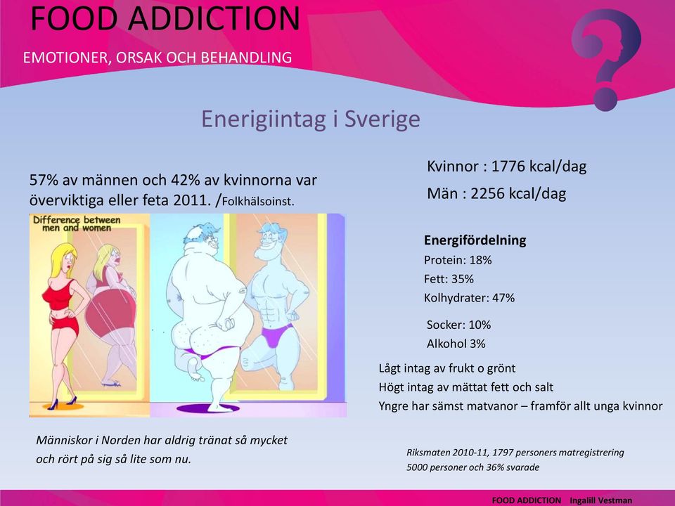 frukt o grönt Högt intag av mättat fett och salt Yngre har sämst matvanor framför allt unga kvinnor Människor i Norden har aldrig tränat så