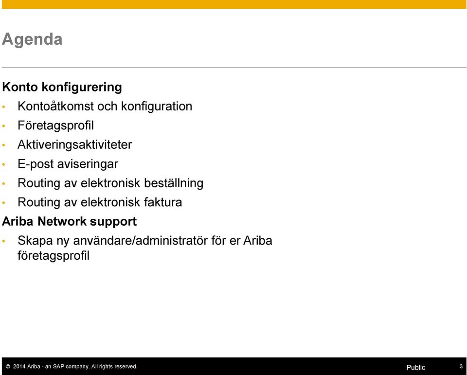 Routing av elektronisk faktura Ariba Network support Skapa ny